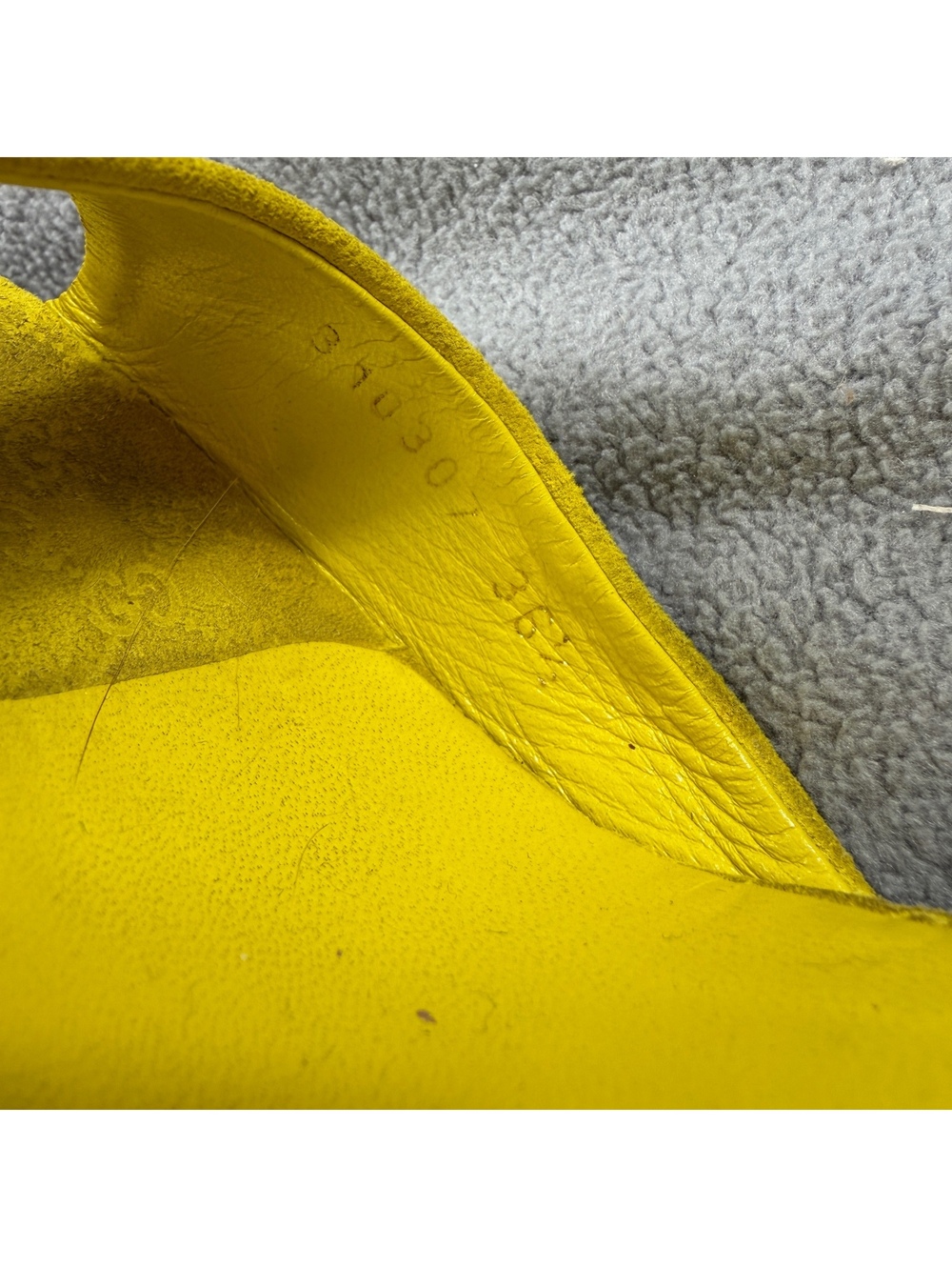 Gucci Microguccissima Yellow Suede Espadrille Platform Wedge Sandals 36.5 - Picture 12 of 13